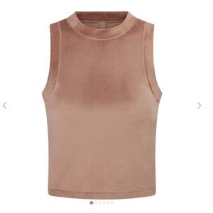 Skims Velour Velvet Crew Neck Sleeveless Tank Top Sienna